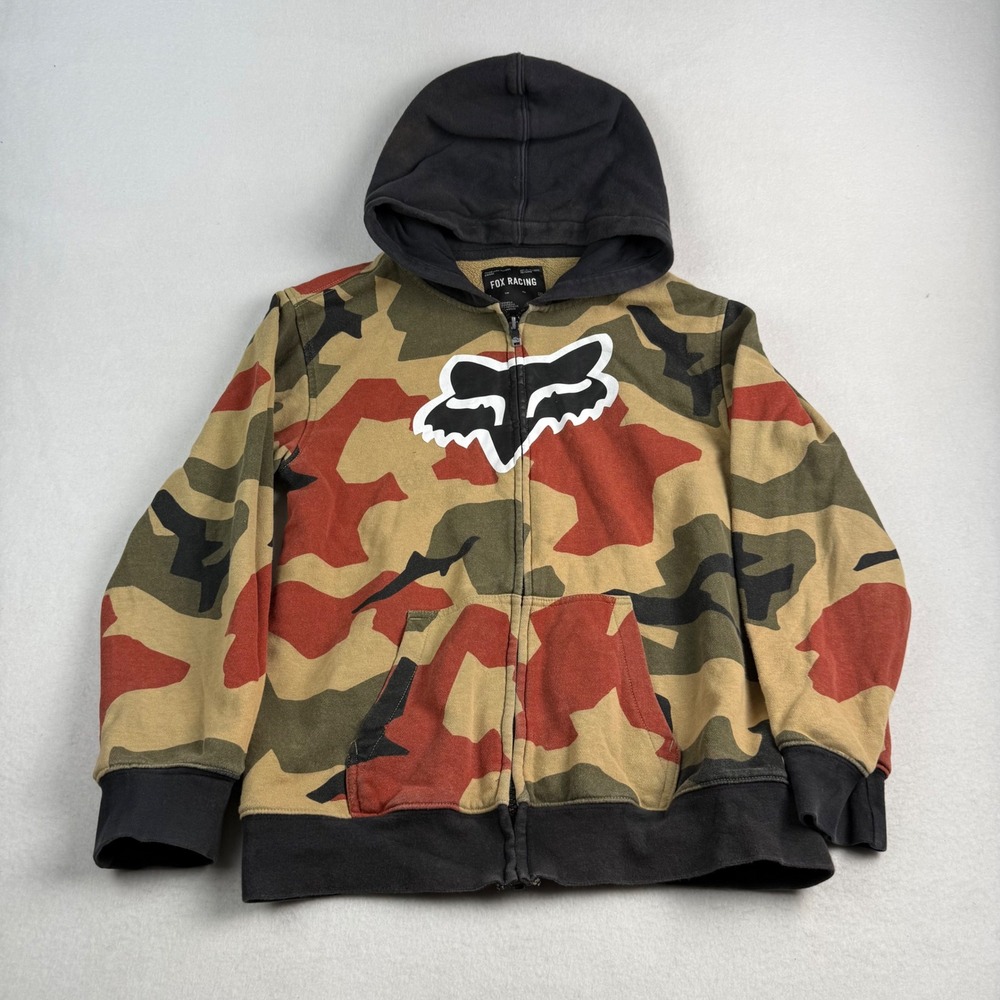 Fox Racing Kids Camo Full Zip‎ Hoodie Sweatshirt YXL MXF-02-74